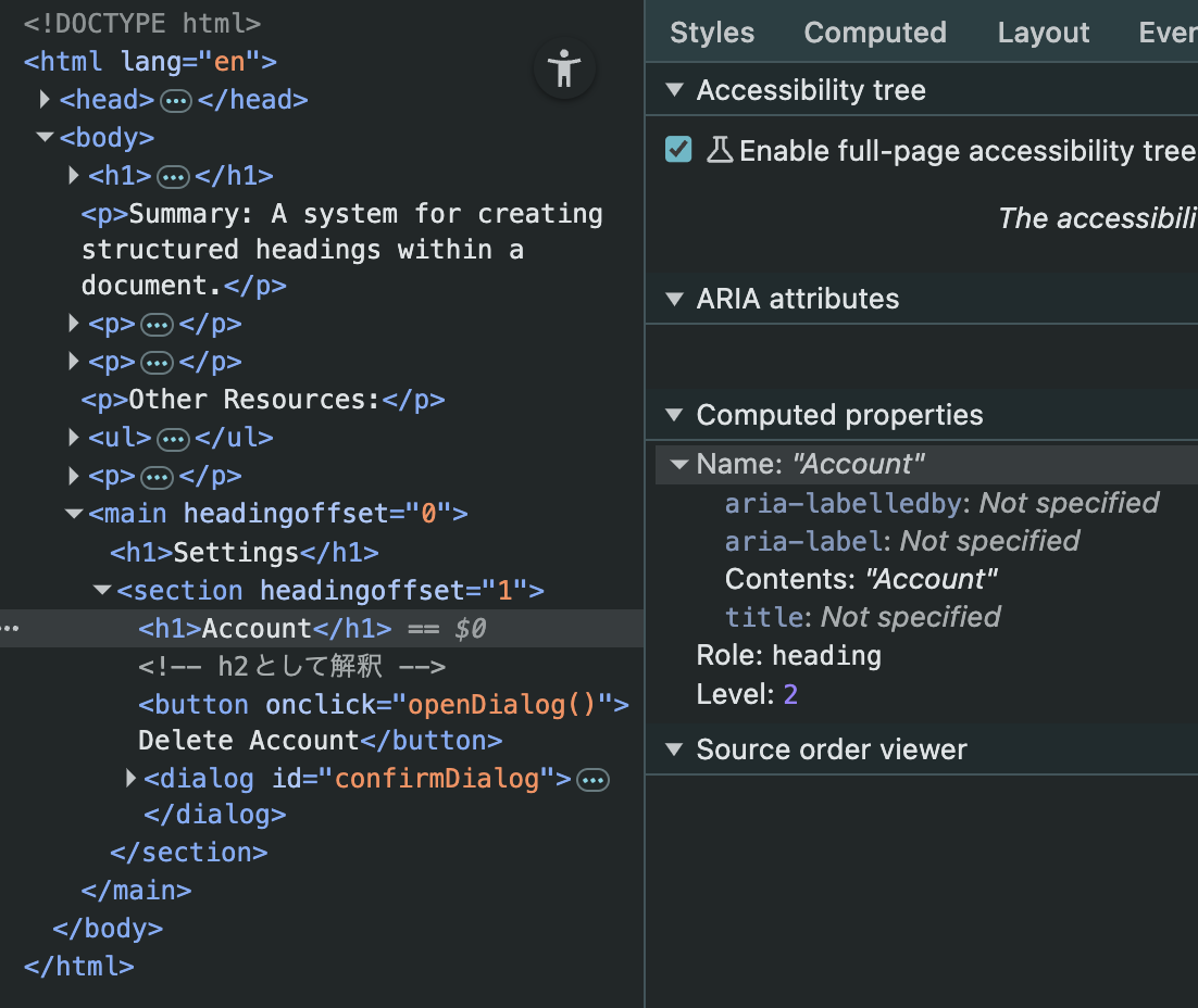 headingoffset is properly applied, and h1 is converted to h2